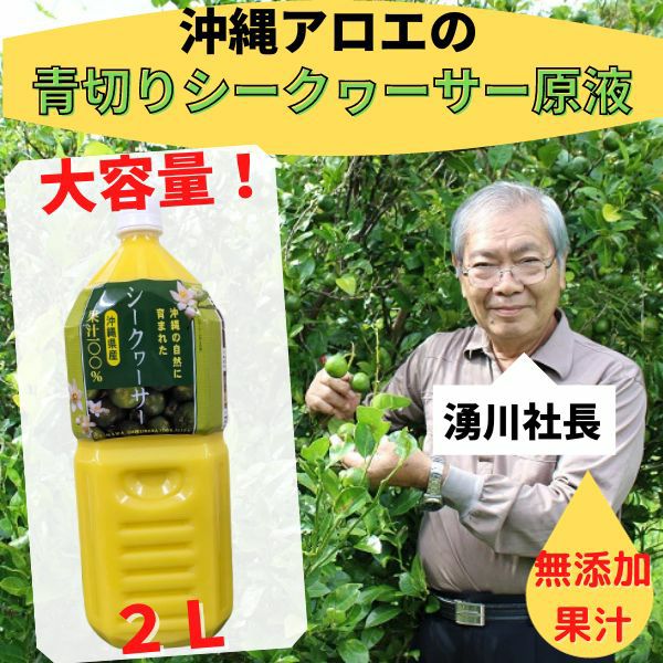 沖縄県産青切りシークヮーサー100%果汁2L