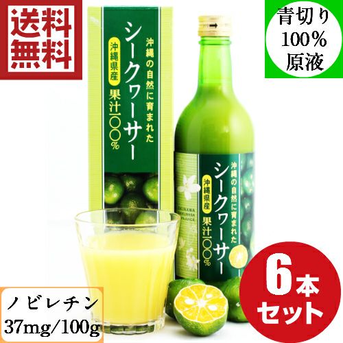 沖縄県産青切りシークヮーサー100%果汁500ml 6本セット | 沖縄